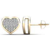 14k Gold Heart Diamond Earrings - Artisan Carat