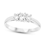 Diamond Three Stone Anniversary Band Engagement Ring 14k Gold - Artisan Carat