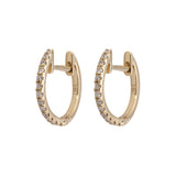 Diamond Huggie Earrings in 14k Yellow Gold - Artisan Carat