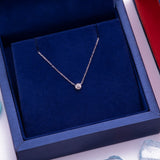 Diamond Solitaire CZ Necklace in 14k White Gold - Artisan Carat