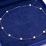 Cleopatra Pearl Necklace in 14k White Gold - Artisan Carat