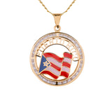 14k Gold Puerto Rico Charm Necklace - Artisan Carat