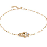 Sterling Silver Paperclip Handcuff Anklet 18k Gold Plated - Artisan Carat