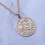 14k Gold Aquarius Zodiac Charm Necklace - Artisan Carat