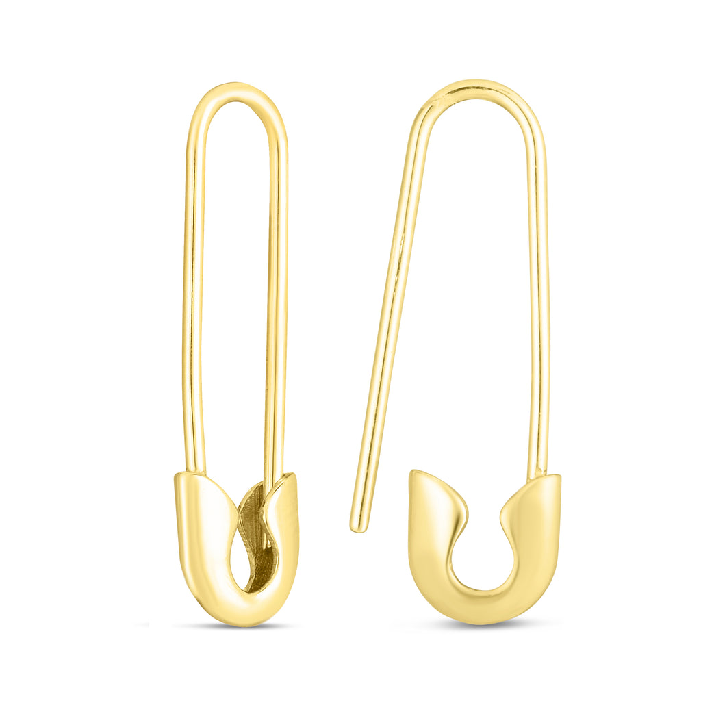 Safety Pin Earring Yellow Gold