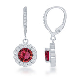 Sterling Silver 'July' Birthstone Ruby Earrings and Necklace Set - Artisan Carat