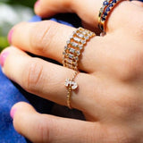 Diamond Initial Adjustable Statement Ring 18k Gold - Artisan Carat