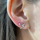 18k Gold Pink Enamel Diamond Earrings - Artisan Carat