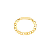 14k Gold Mini ID Plate Curb Chain Ring - Artisan Carat