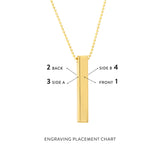 14k Gold Men's Engravable 3D Bar Necklace - Artisan Carat
