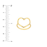 14k Gold Organic Open Heart Ring - Artisan Carat