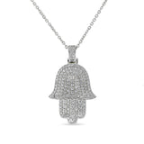 18k Gold Diamond Hamsa Pendant Necklace - Artisan Carat