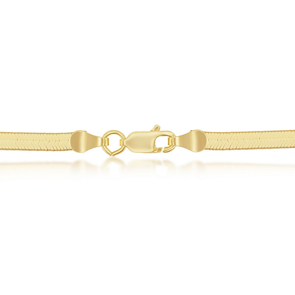 14k Gold Omega Herringbone Lay Flat Necklace 3mm