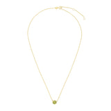 14kt Gold 17 inches Yellow Finish Extendable Colored Stone Necklace with Spring Ring Clasp with 0.9000ct 6mm Round Green Peridot - Artisan Carat