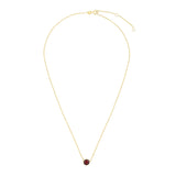 14kt Gold 17 inches Yellow Finish Extendable Colored Stone Necklace with Spring Ring Clasp with 0.9000ct 6mm Round Burgundy Garnet - Artisan Carat
