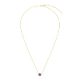 14kt Gold 17 inches Yellow Finish Extendable Colored Stone Necklace with Spring Ring Clasp with 0.9000ct 6mm Round Purple Amethyst - Artisan Carat