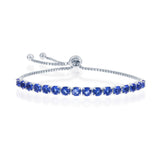 Sterling Silver 'September' Sapphire Birthstone Adjustable Bolo Bracelet - Artisan Carat