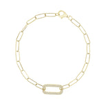 18k Gold Paper Clip Diamond Bracelet - Artisan Carat