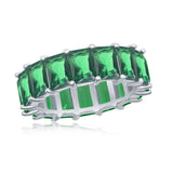 May Birthstone Green Emerald Eternity Band Ring - Artisan Carat
