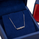 Black Diamond Stud Pendant with Necklace in 18k White Gold - Artisan Carat