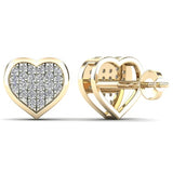 14k Gold Heart Diamond Earrings - Artisan Carat