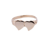 Simple Double Heart Ring in 14k Yellow Gold - Artisan Carat
