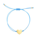 Personalized Heart Engravable Cord Bracelet in 14k Gold - Artisan Carat