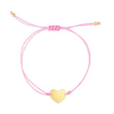 Personalized Heart Engravable Cord Bracelet in 14k Gold - Artisan Carat