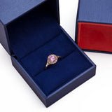 October Pink Tourmaline CZ Gem Birthstone Ring in 14k Yellow Gold - Artisan Carat