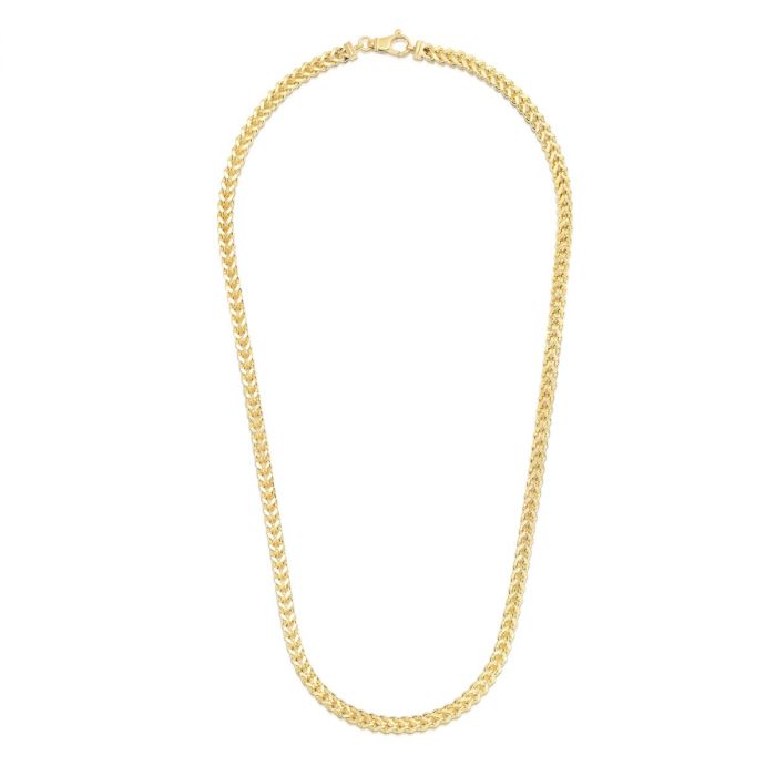 14K Gold Chain - Mens Solid Franco Chain