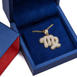 Sterling Silver Virgo CZ Zodiac Virgin Sign Yellow Gold Pendant with Necklace - Artisan Carat