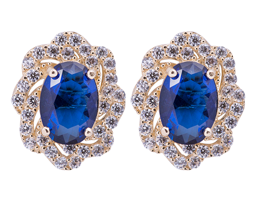 14k gold and blue sapphire stud earrings Artisan Carat