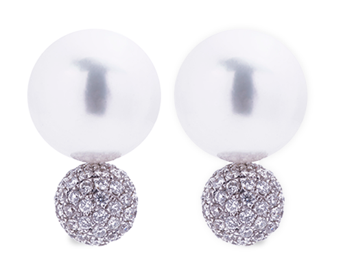 Peal and diamond earrings Artisan Carat