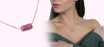 Artisan Carat Ruby and Diamond necklace model 