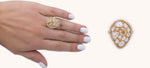 Artisan Carat Easter egg Diamond ring 18k gold