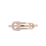 Safety Pin Diamond Band Ring in 18k Yellow Gold - Artisan Carat