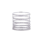 Stackable Six-Band Diamond Ring in 18k White Gold - Artisan Carat