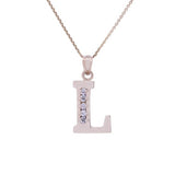 Letter L CZ Initial Pendant with Necklace in 14k Yellow Gold - Artisan Carat
