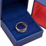 Past Present Future Wedding Band Ring in 14k Yellow White & Rose Gold - Artisan Carat
