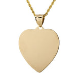 Large Heart Necklace in 14k Yellow Gold - Artisan Carat
