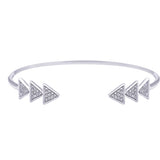 360 Degree Direction Arrow Diamond Bangle in 18k White Gold - Artisan Carat