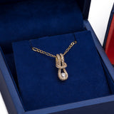 Diamond Shoe Pendant with Necklace in 18k Yellow Gold - Artisan Carat