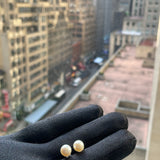 14k Gold Akoya Pearl Earrings 8mm - Artisan Carat