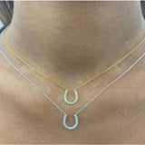 14k Gold Ladies Diamond Lucky Horseshoe Necklace - Artisan Carat
