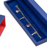 Charming Set of Key and Lock Charm Bracelet in 14k Yellow Gold - Artisan Carat
