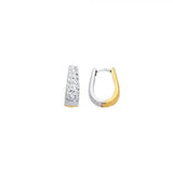 14K Gold Reversible Diamond Cut Huggie Hoop Earrings - Artisan Carat
