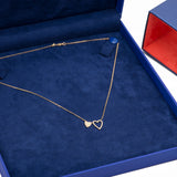 Cut Out Double Heart Diamond Pendant with Necklace in 18k Yellow Gold - Artisan Carat