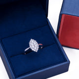 Marquise Cluster Diamond Engagement Ring in 18k White Gold.