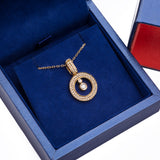 Swinging Round Bezel Diamond Pendant and Necklace in 18k Yellow Gold - Artisan Carat