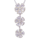 Five Petal Gradual Diamond Pendant and Necklace in 18k White Gold - Artisan Carat